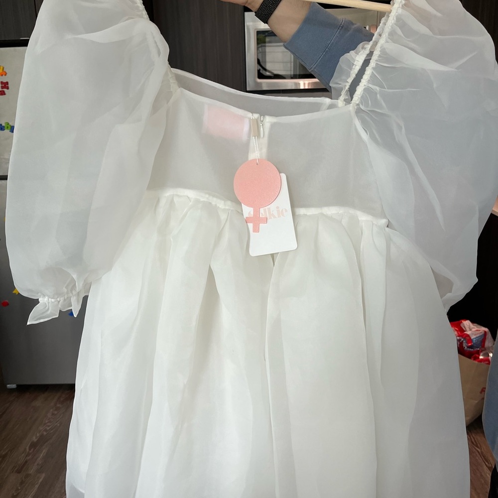 White Selkie Puff Dress